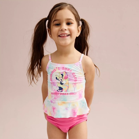 Disney Other - 5/$25 Minnie Mouse Pink and Tie-Dye Swimsuit